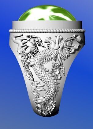 custom dragon ring 3D print model_3