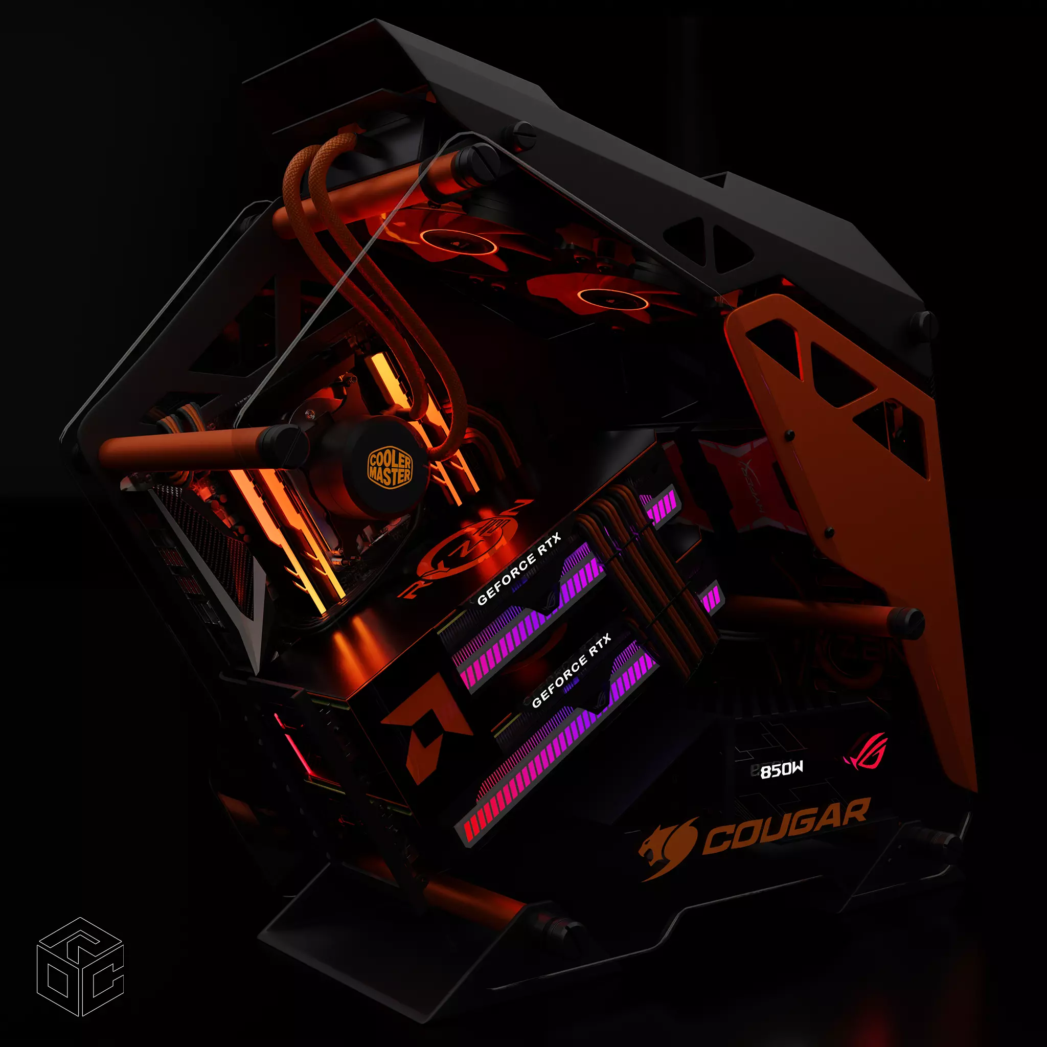 Cougar Conquer Gaming PC 3D model_0