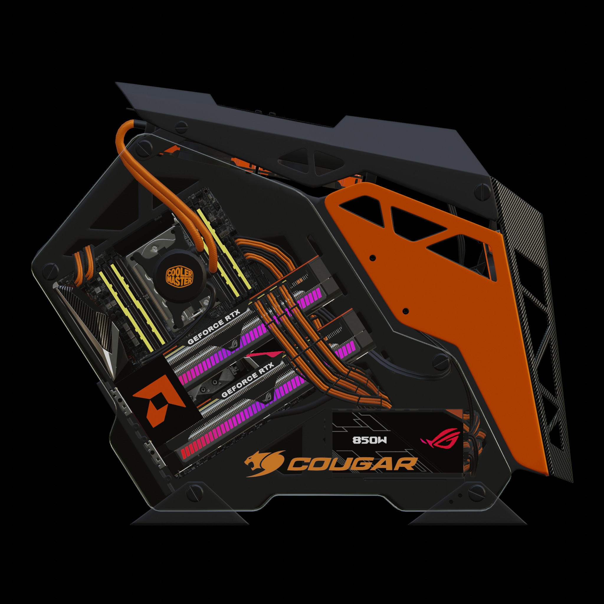 Cougar Conquer Gaming PC 3D model_10