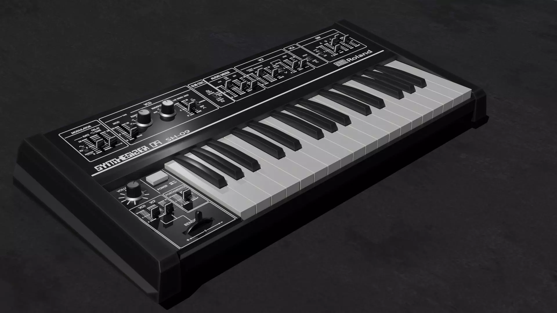 Synthesizer Roland Sh-09 3D model