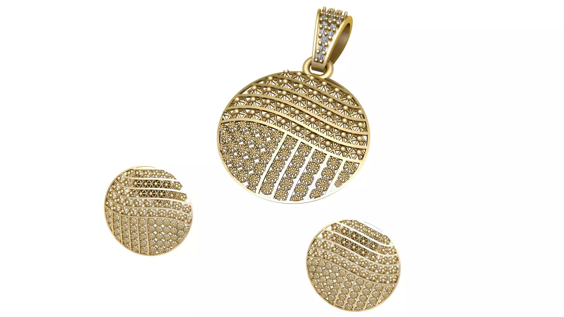 LUXURY GOLD LOCKET SET 3D PRINTABLE MODEL 3D print model