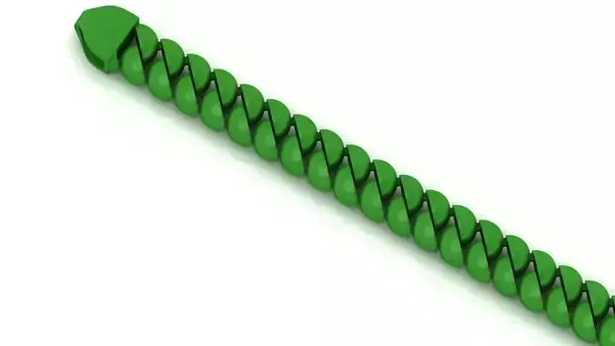 10 MM Oval CUBAN BRACELET READY TO PRINT FULL BRACELET  3D print model
