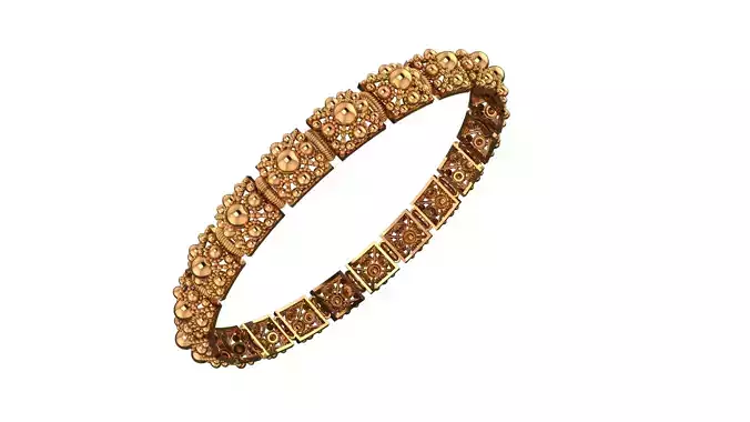 Ornate Golden Elegance- Intricately Designed Gold Bangle 46-2