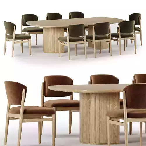 Julie Chair and moon table 3D model