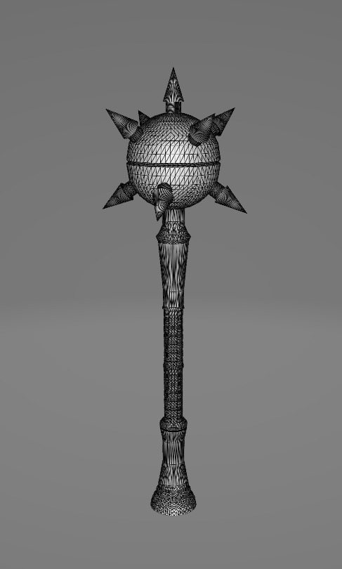 Morningstar Low-poly 3D model_1