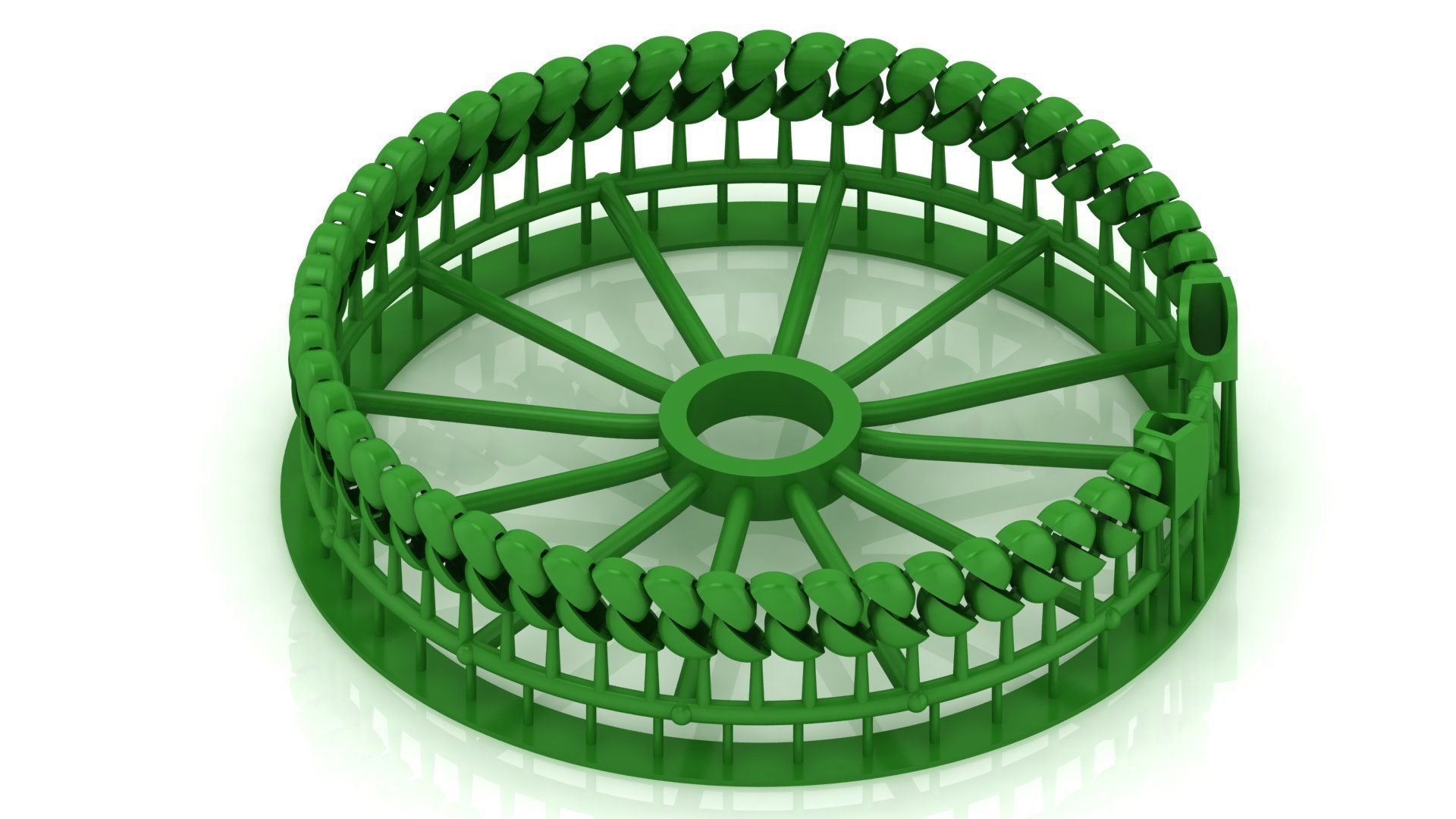 5 SET SPIRAL 3D Oval CUBAN BRACELET READY TO PRINT FULL BRACELET 3D Model Collection_3