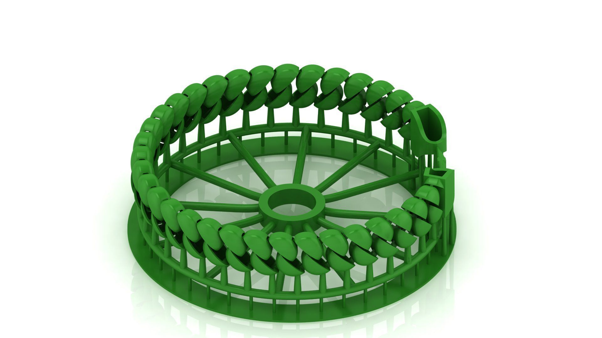 5 SET SPIRAL 3D Oval CUBAN BRACELET READY TO PRINT FULL BRACELET 3D Model Collection_1