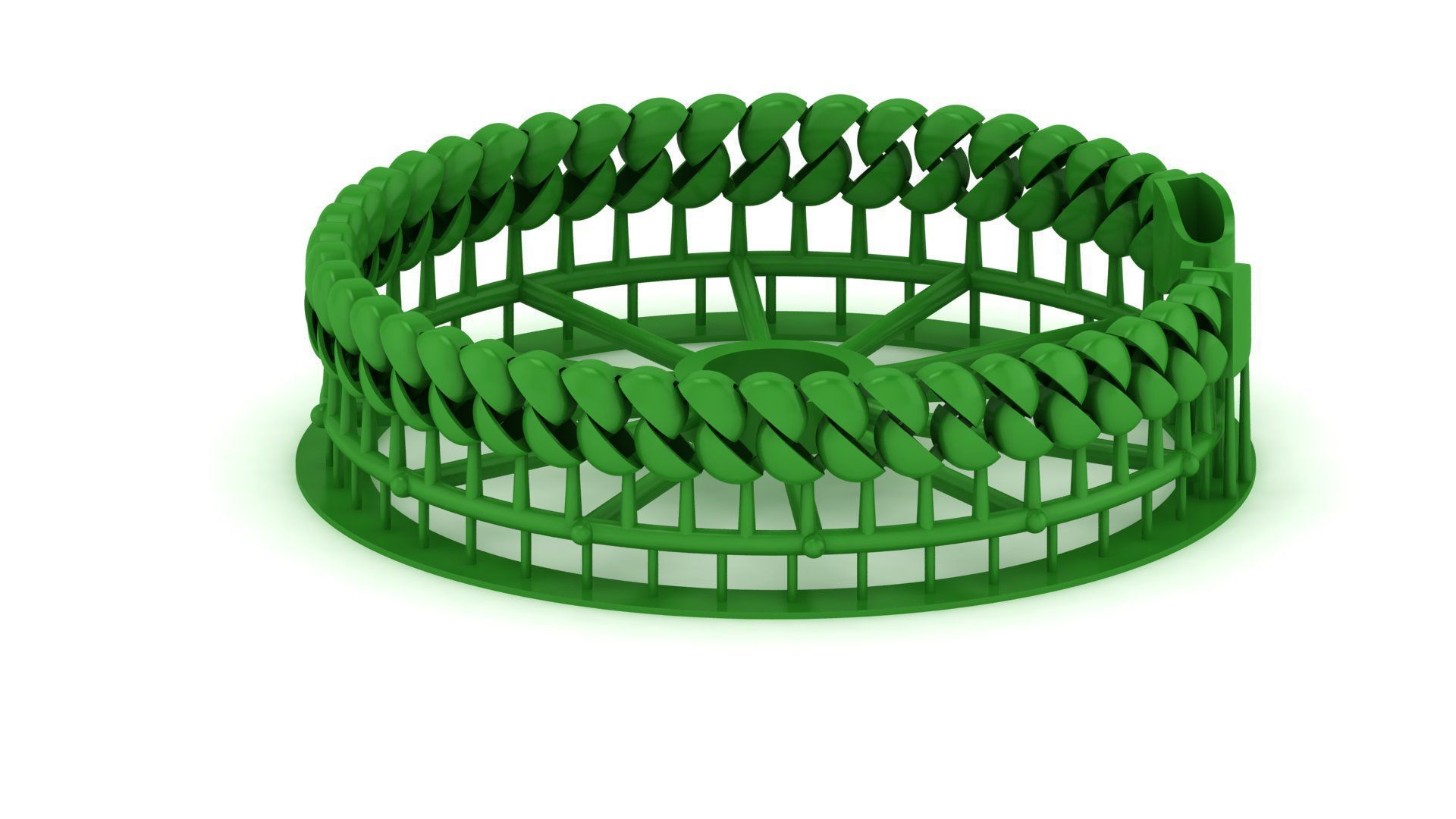 5 SET SPIRAL 3D Oval CUBAN BRACELET READY TO PRINT FULL BRACELET 3D Model Collection_4