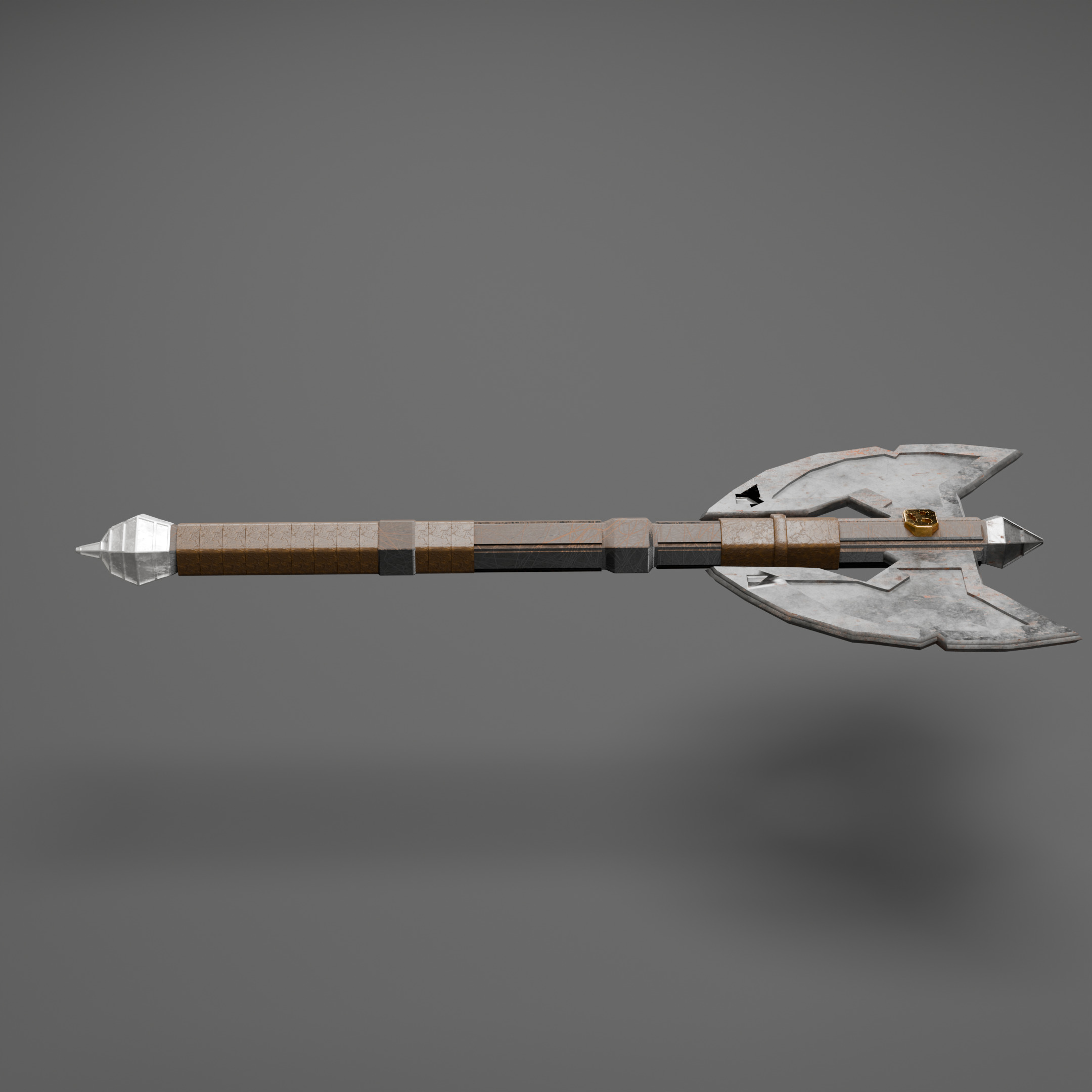 Double-Bladed Battle Axe Optimized for Performance Low-poly 3D model_13