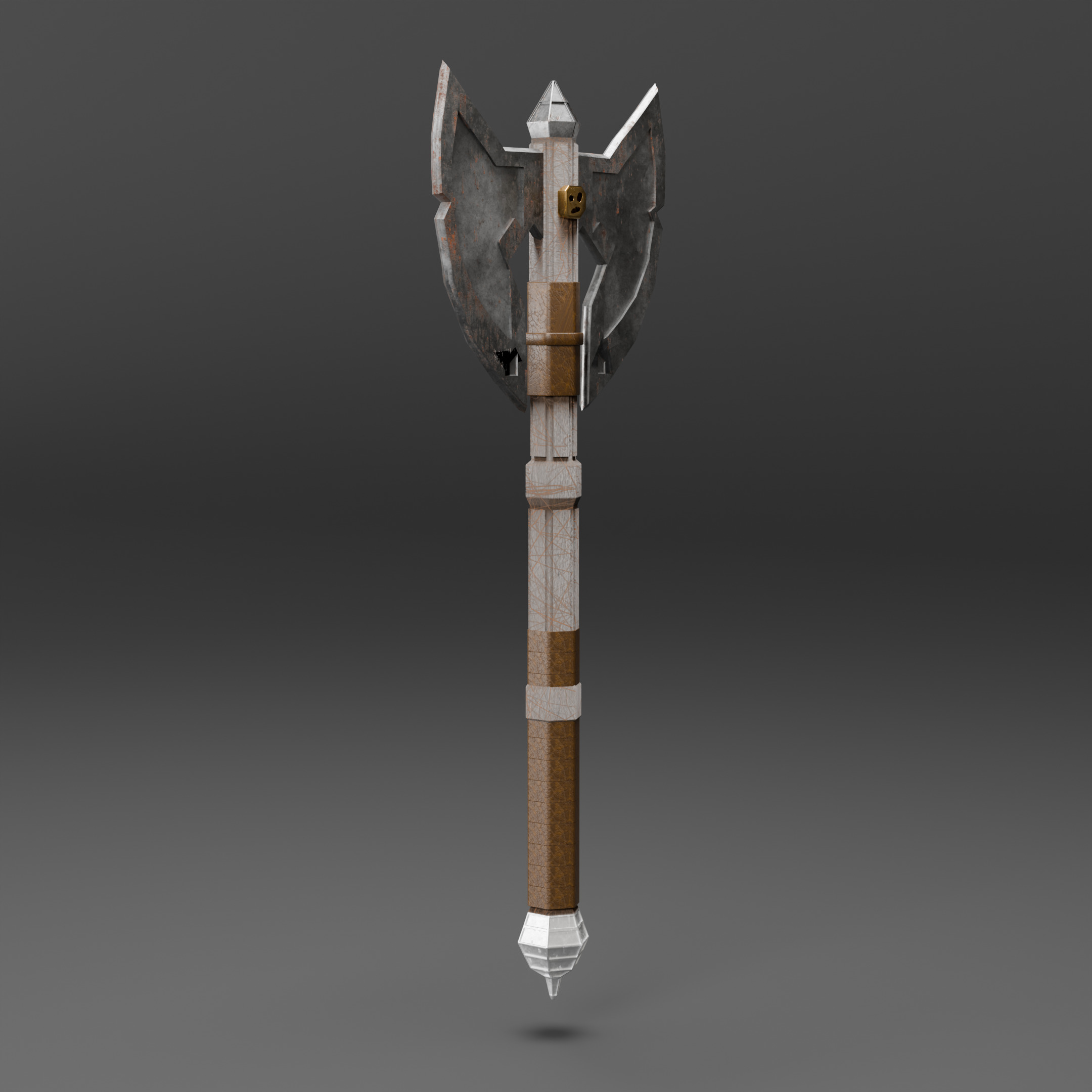 Double-Bladed Battle Axe Optimized for Performance Low-poly 3D model_8