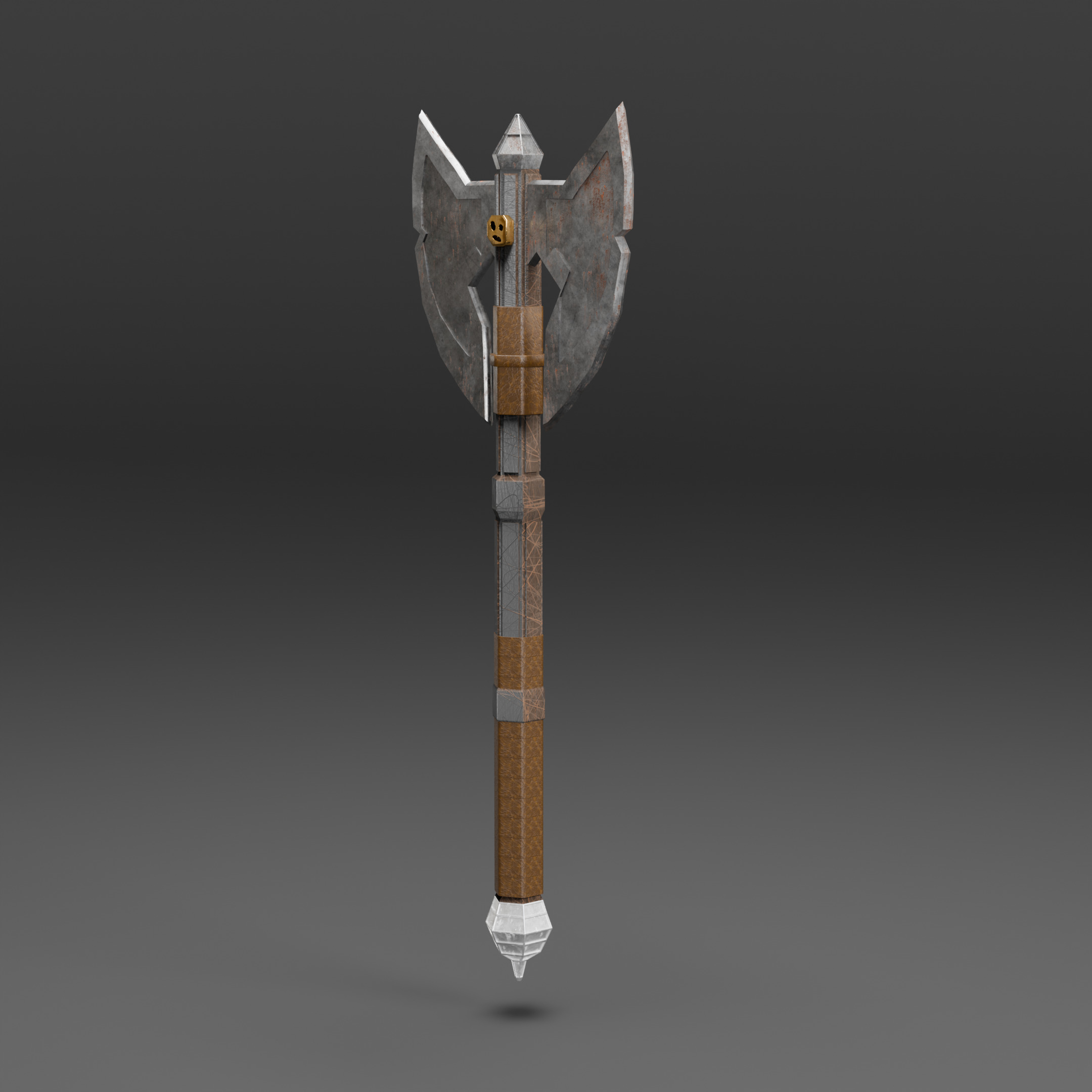 Double-Bladed Battle Axe Optimized for Performance Low-poly 3D model_4