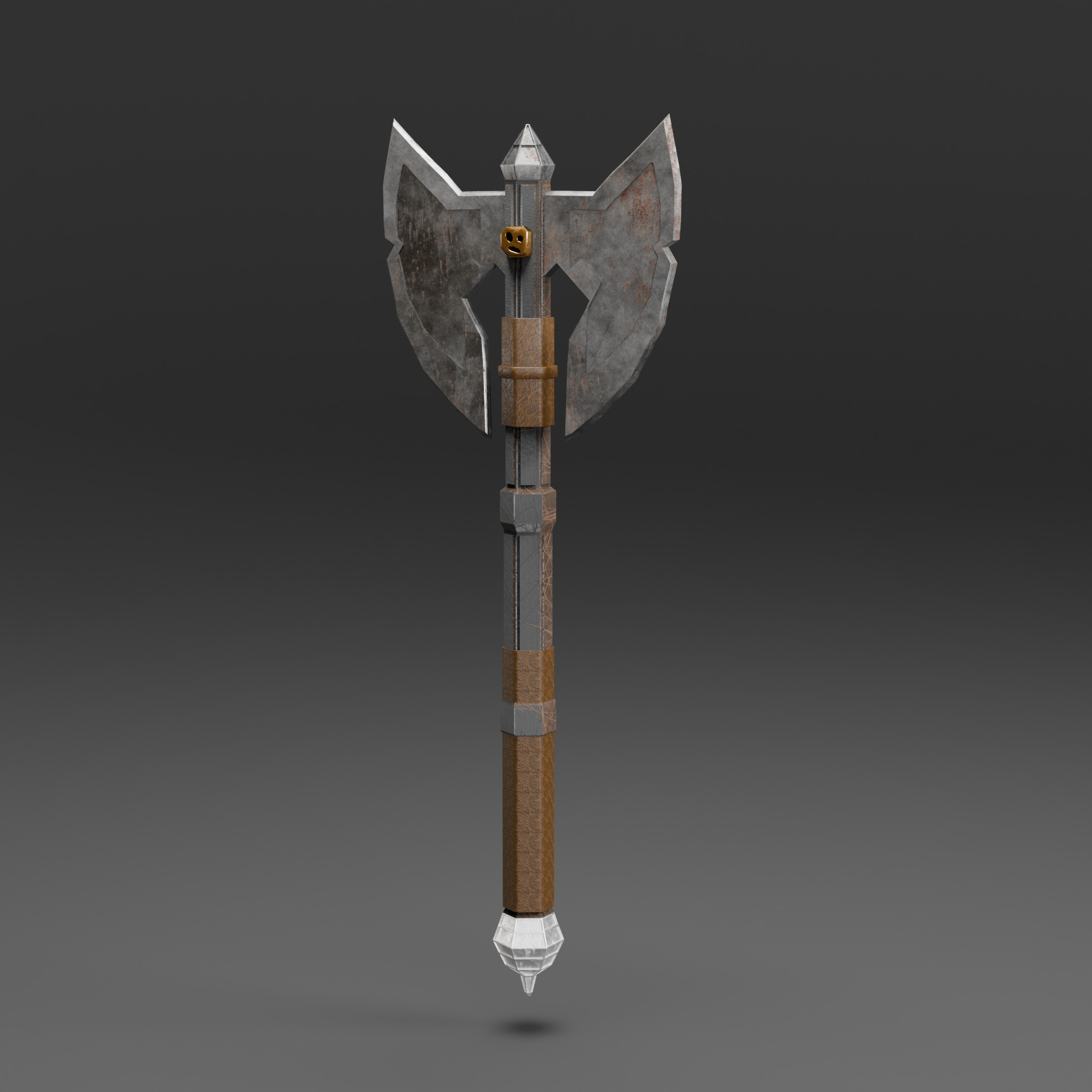 Double-Bladed Battle Axe Optimized for Performance Low-poly 3D model_3