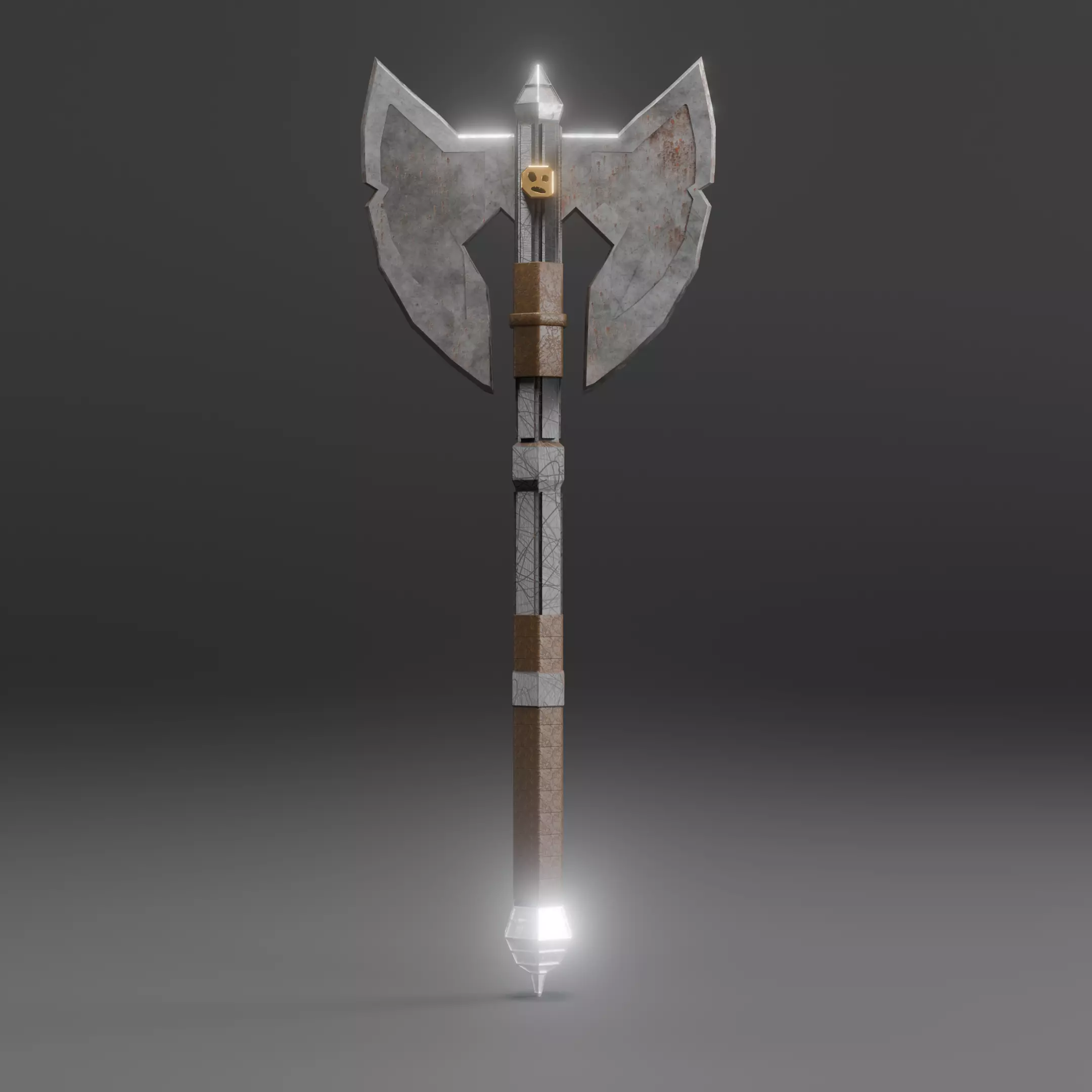 Double-Bladed Battle Axe Optimized for Performance Low-poly 3D model_0