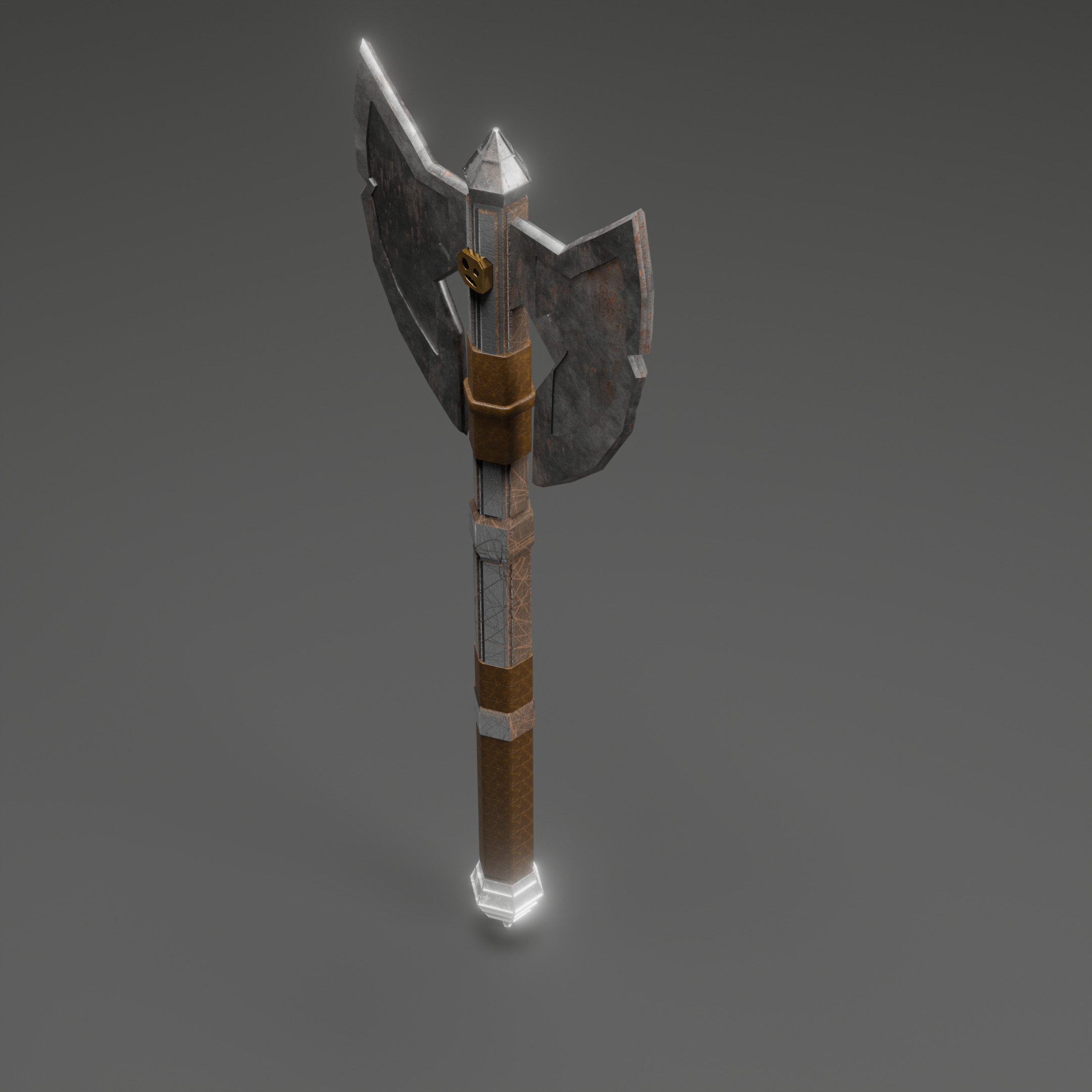 Double-Bladed Battle Axe Optimized for Performance Low-poly 3D model_18