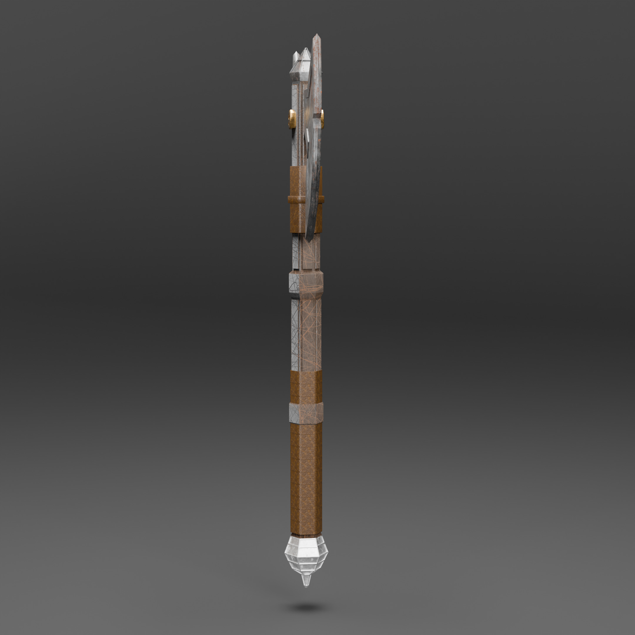 Double-Bladed Battle Axe Optimized for Performance Low-poly 3D model_6