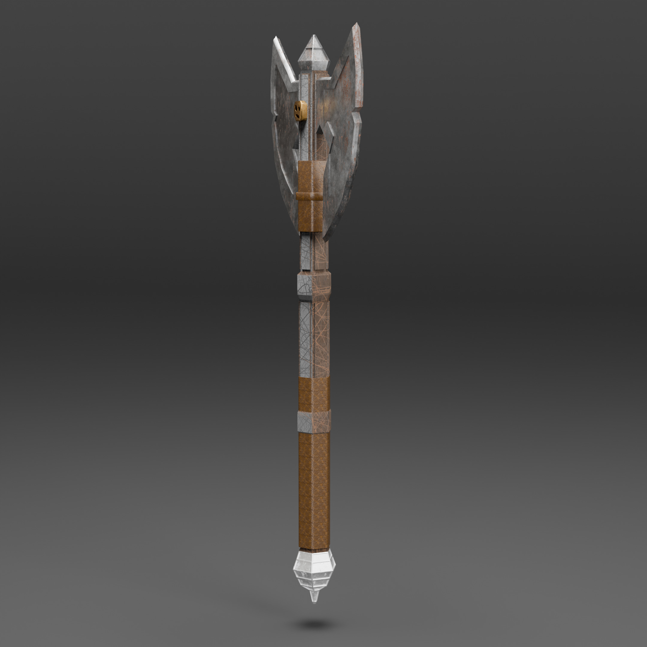 Double-Bladed Battle Axe Optimized for Performance Low-poly 3D model_5