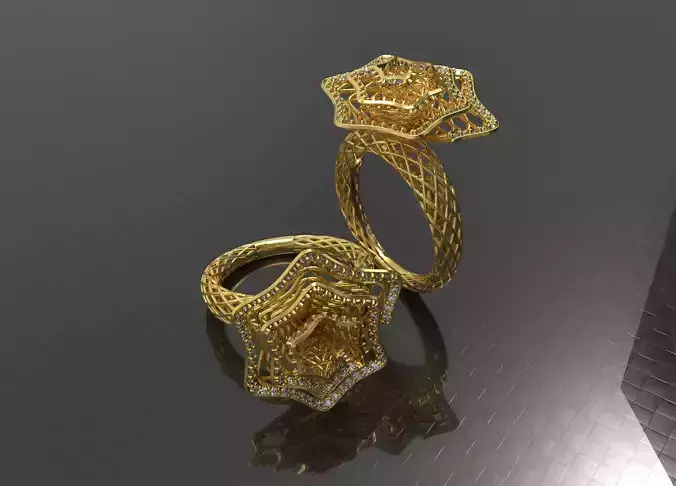 Star Inspired Luxury Ring 3D print model