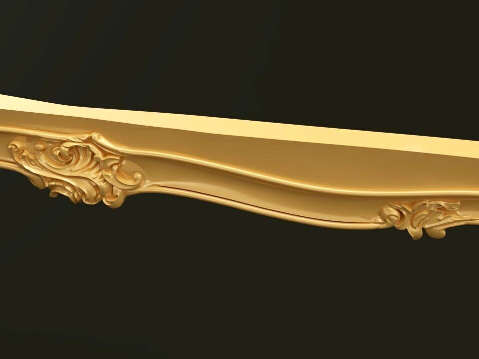 Classic Baroque Style Wooden Table Base for CNC 3D model_2