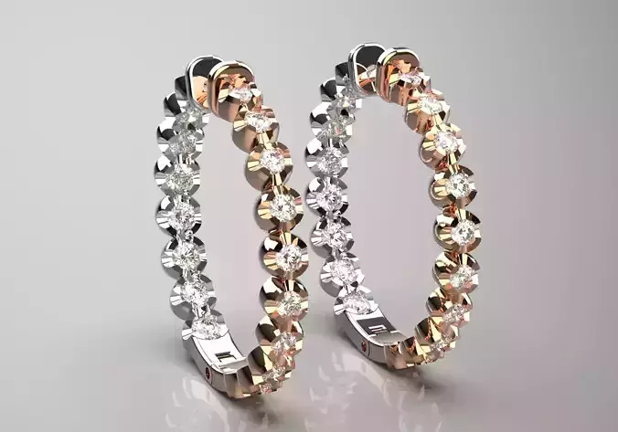 circle diamond jewelry earring je0014