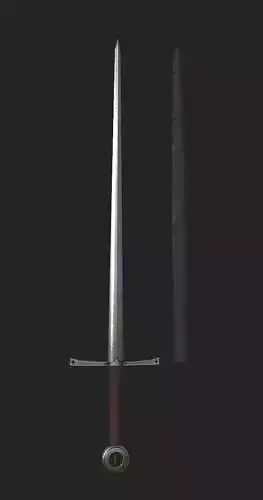 Celtic Longsword Low-poly 3D model