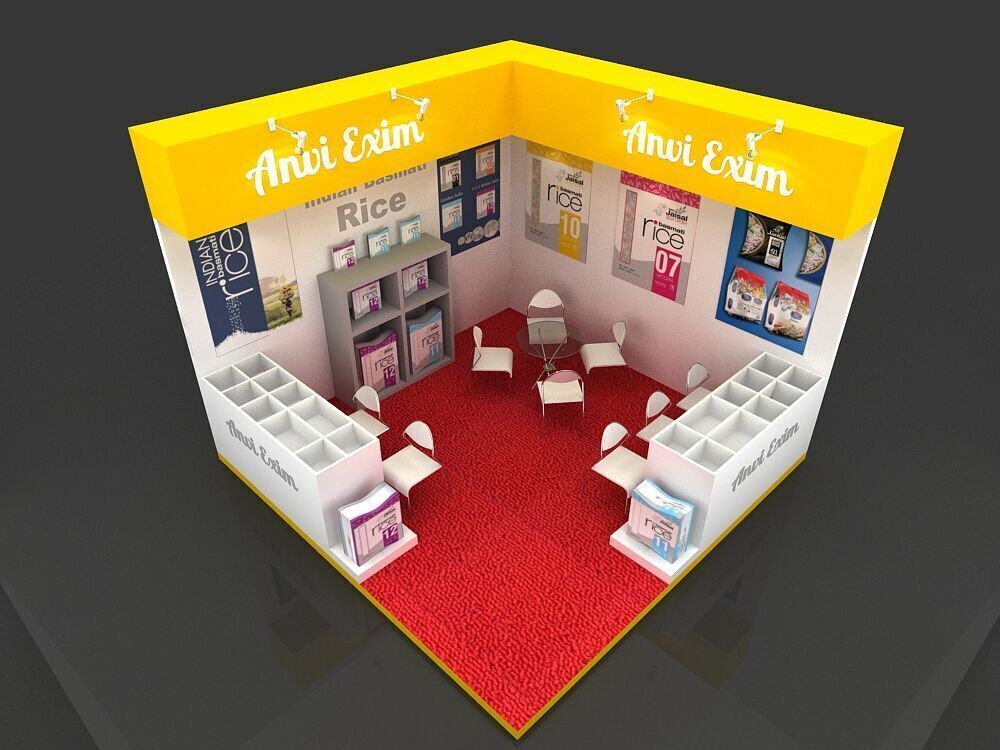 4 mtr x 4 mtr 2 side open exhibition stands 3D print model_3