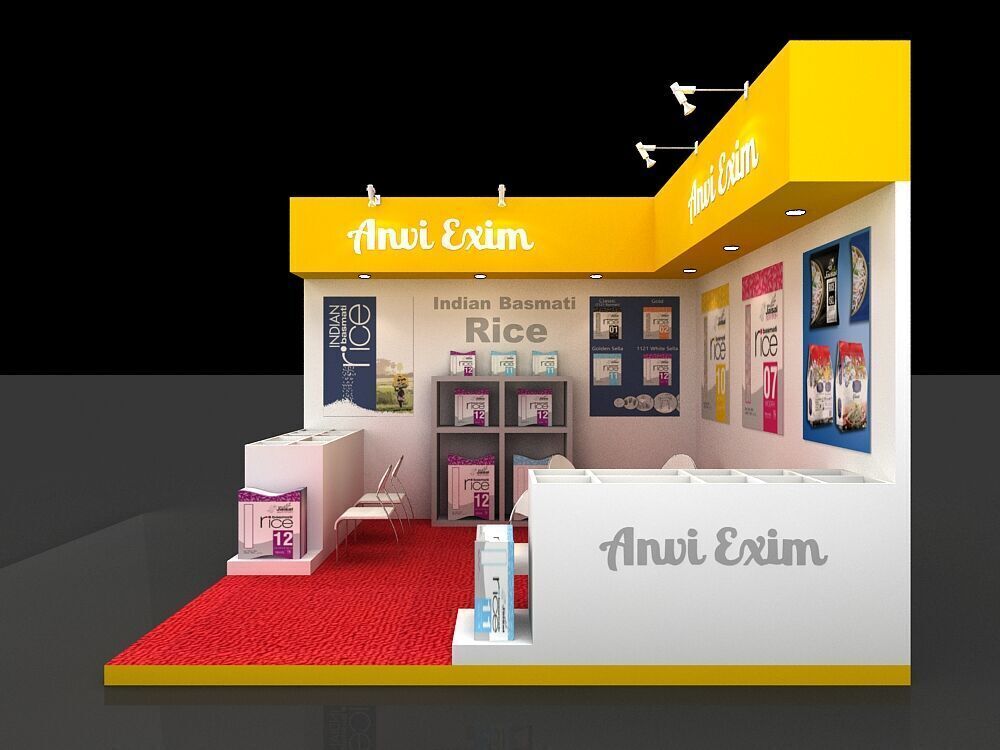 4 mtr x 4 mtr 2 side open exhibition stands 3D print model_2