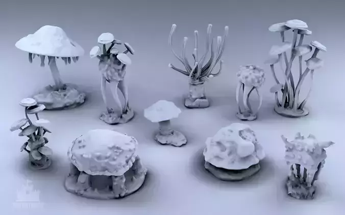 Mushrooms Set - 1 3D print model