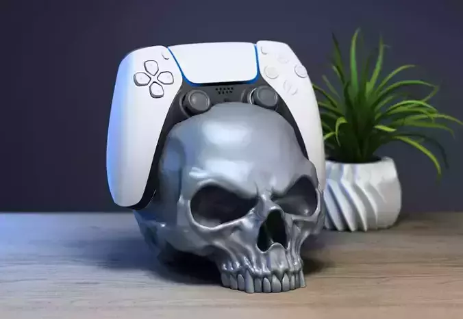 Robot skull Ps5 controller stand 3D print model