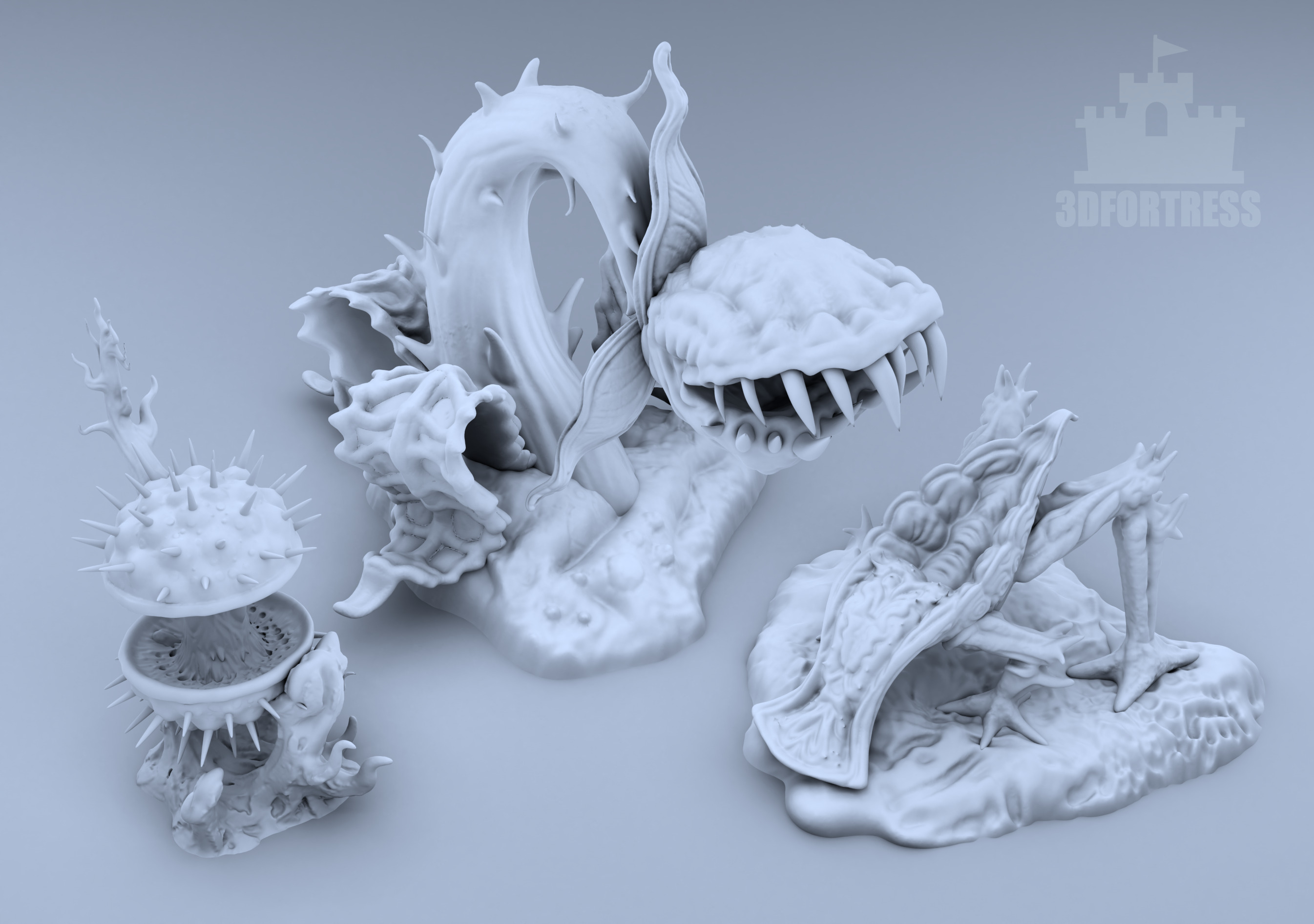 3 Alien plants - set 3 3D print model_1