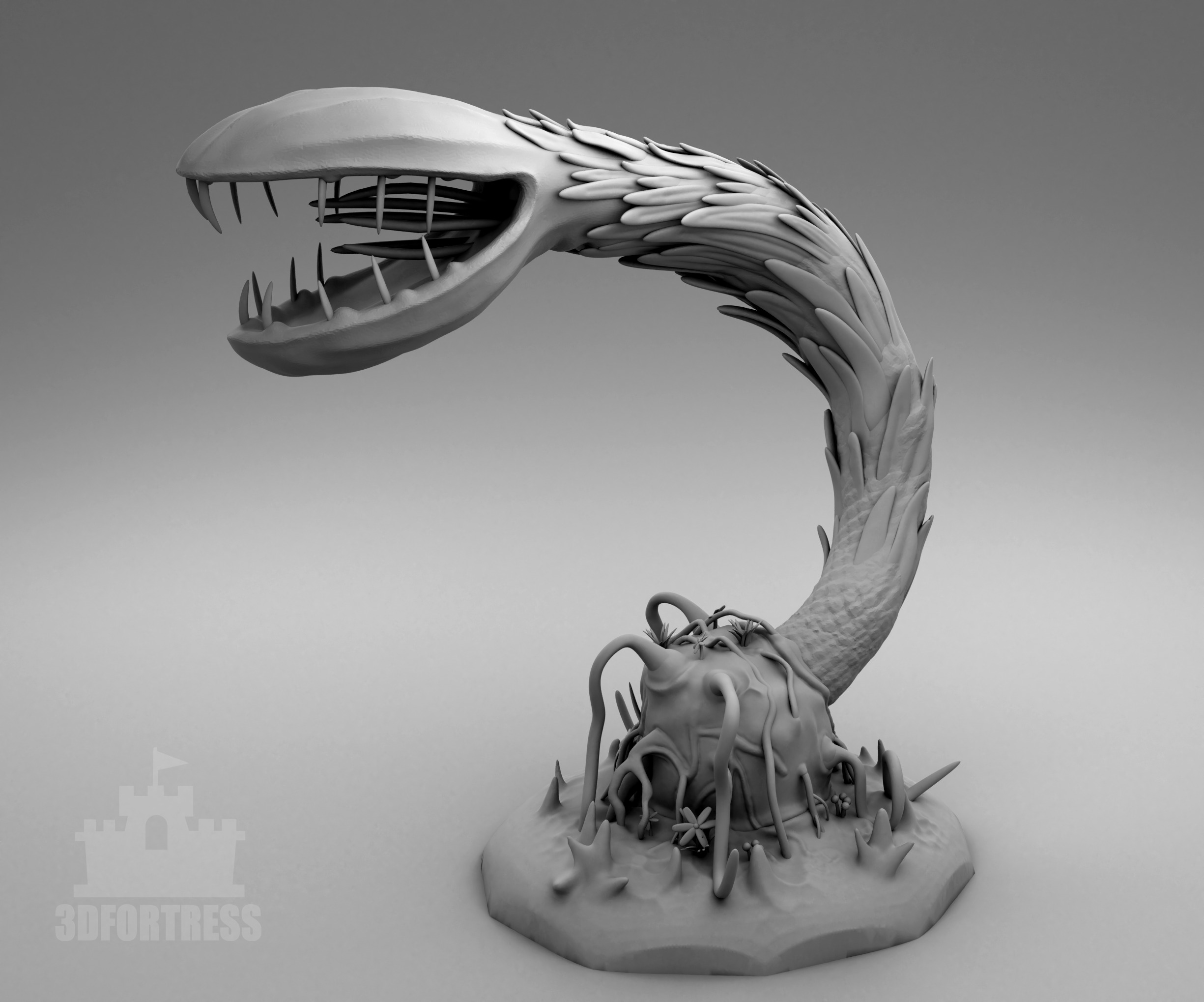 3 Alien plants - set 3 3D print model_3