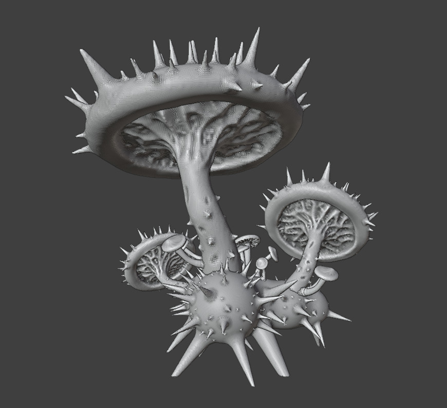 The spiny mushroom 3D print model_12