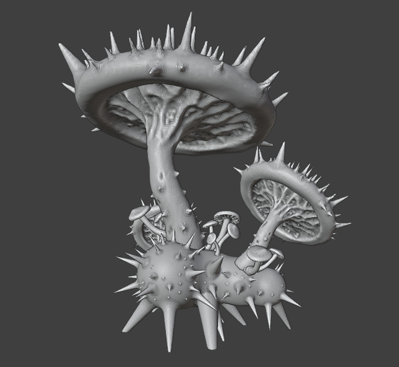The spiny mushroom 3D print model_11