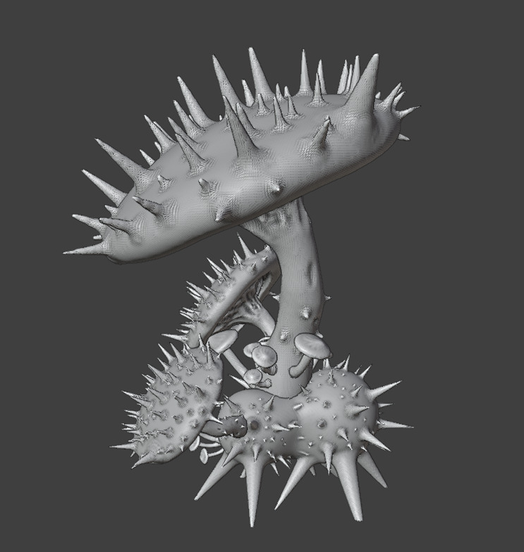 The spiny mushroom 3D print model_4