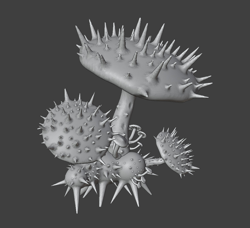The spiny mushroom 3D print model_7