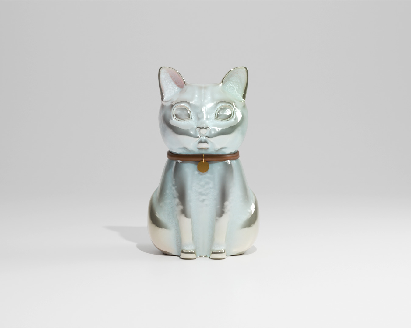 Cats ceramic decoration 3D model_2