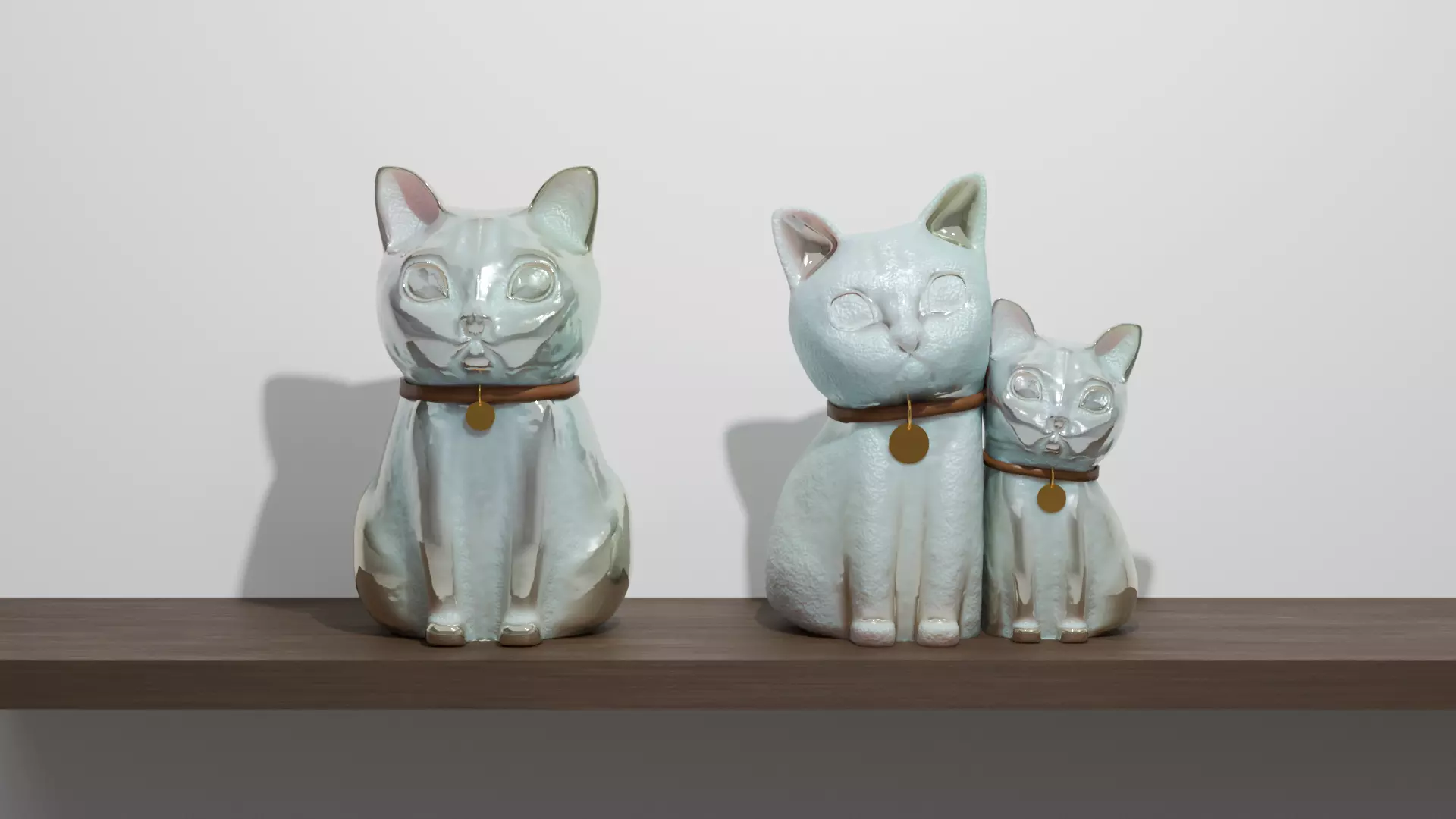 Cats ceramic decoration 3D model_0
