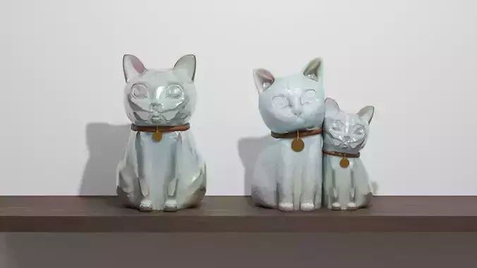 Cats ceramic decoration