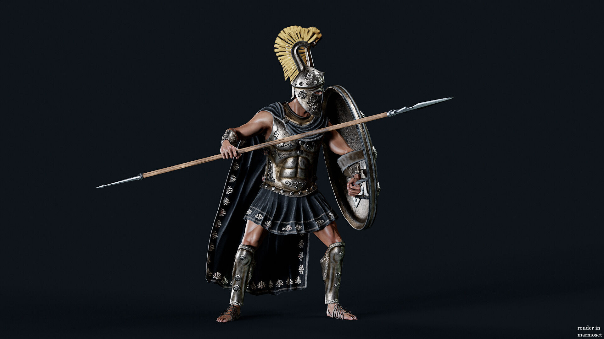 GREEK ROYAL D Low-poly 3D model_3
