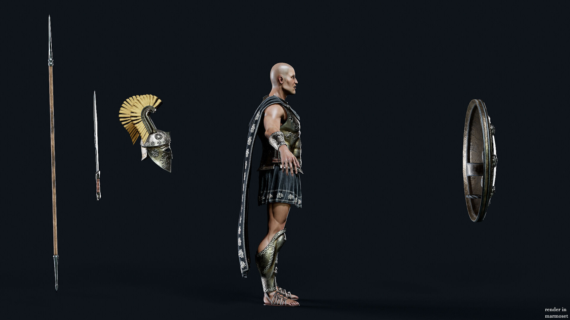 GREEK ROYAL D Low-poly 3D model_9