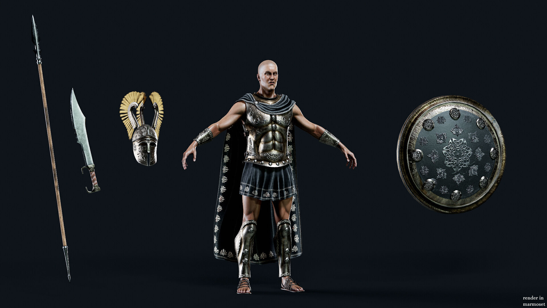 GREEK ROYAL D Low-poly 3D model_8