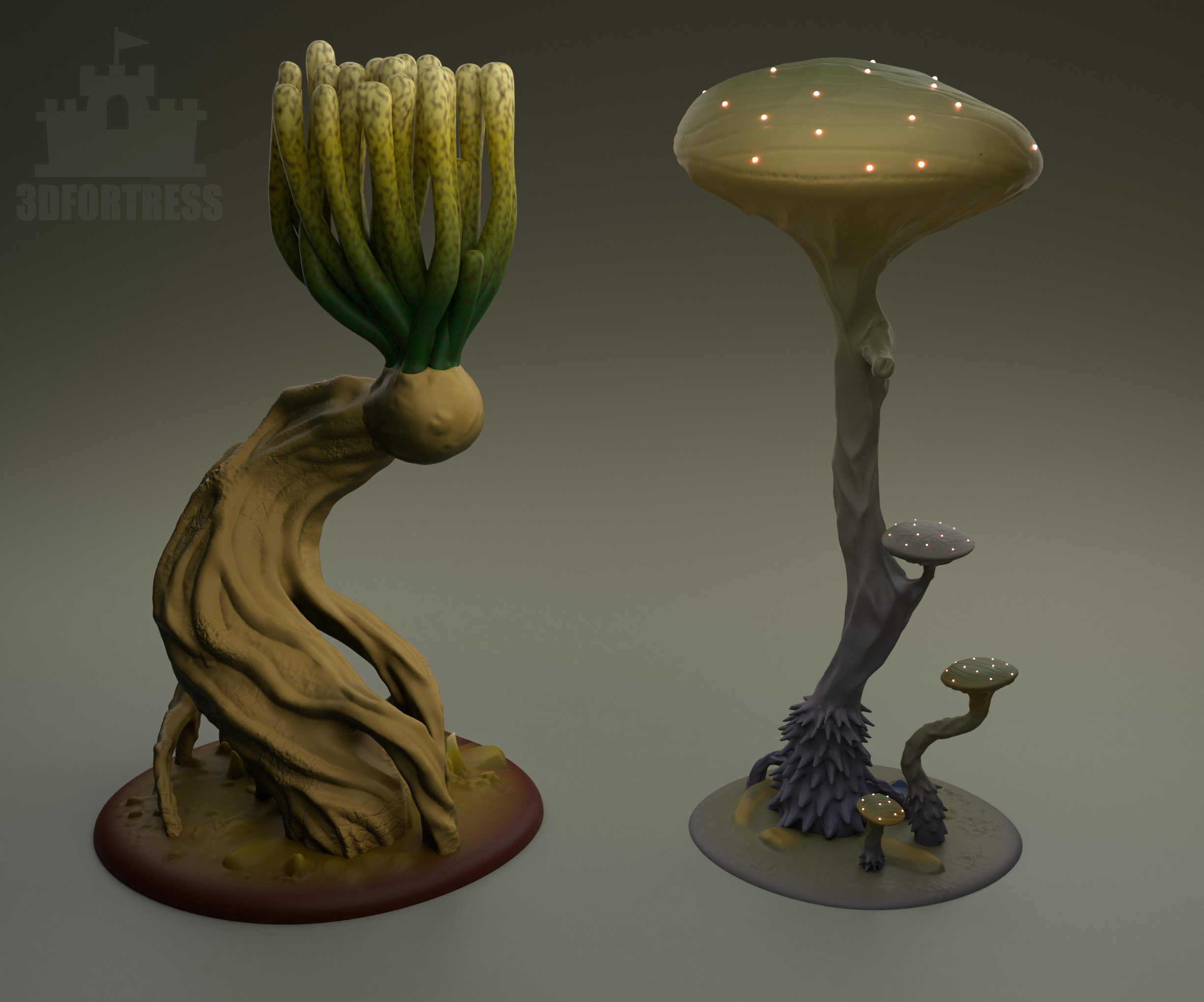 2 Alien plants - set 2 3D print model_1