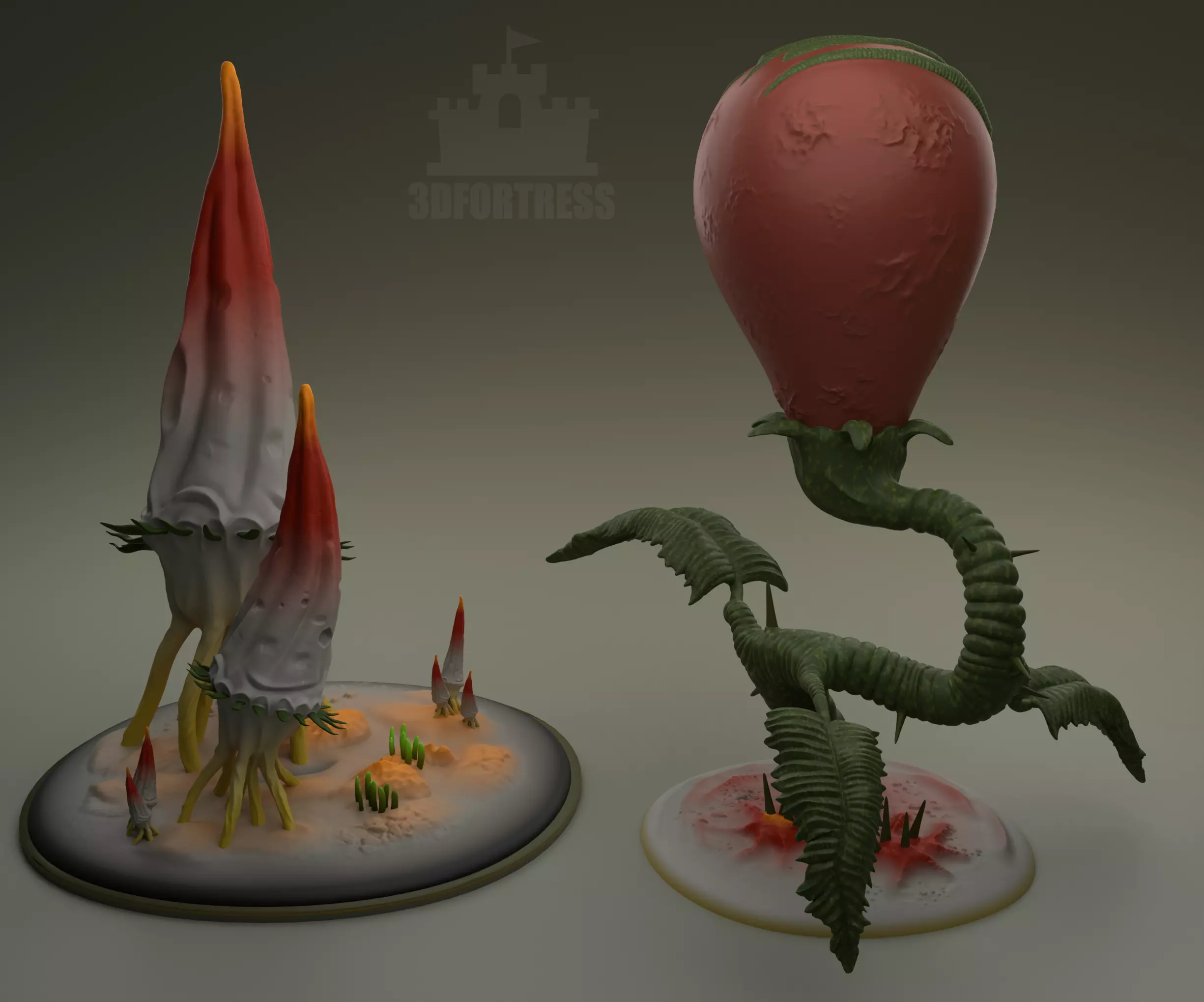 2 Alien plants - set 2 3D print model_0