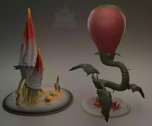 2 Alien plants - set 2 3D print model