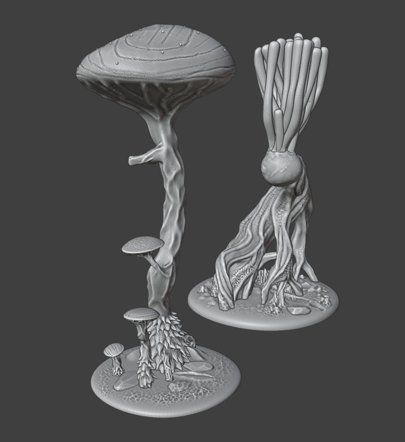 2 Alien plants - set 2 3D print model_4