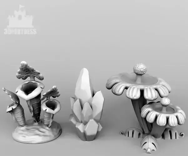 1 Alien plants - set 1 3D print model