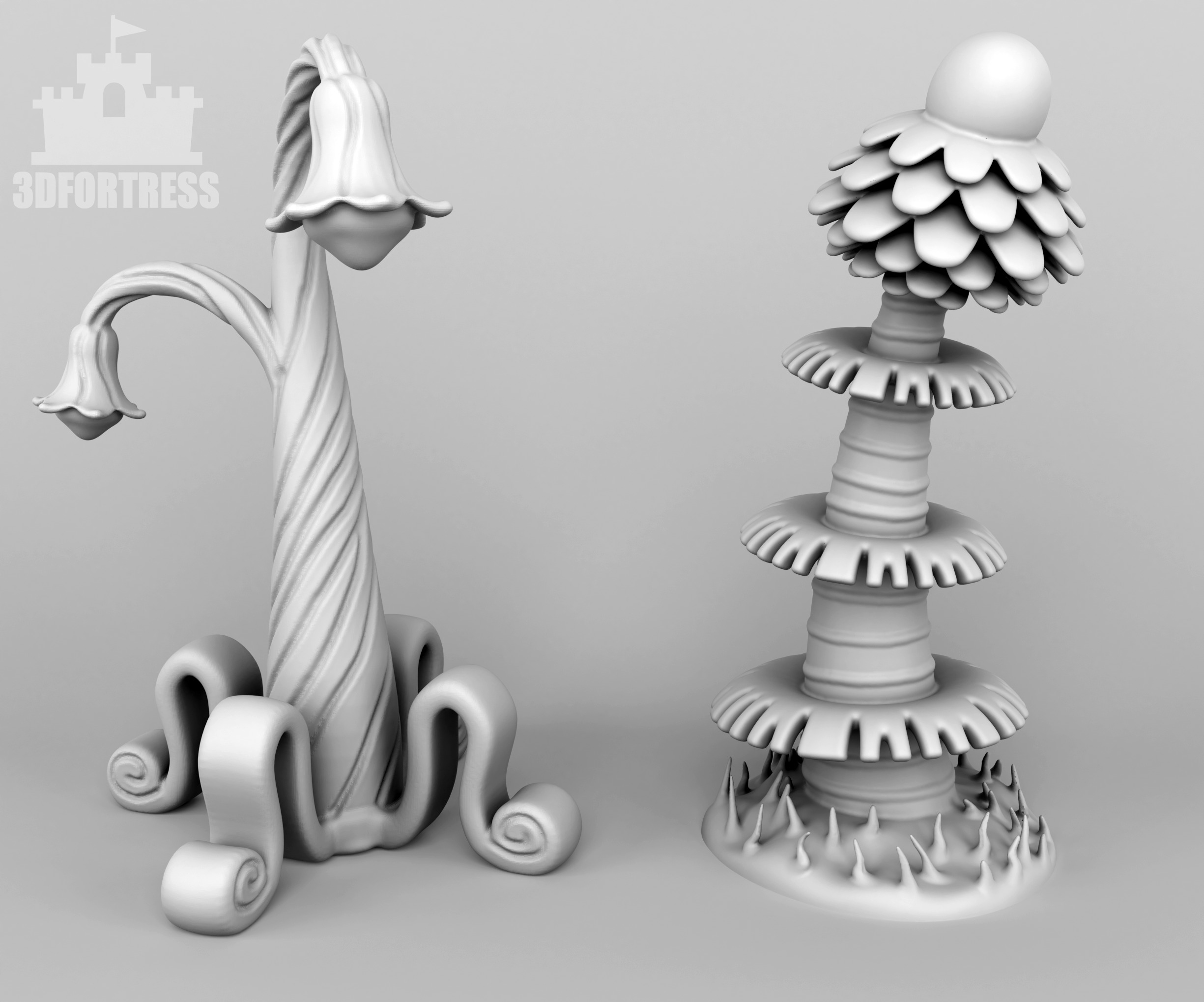 1 Alien plants - set 1 3D print model_1