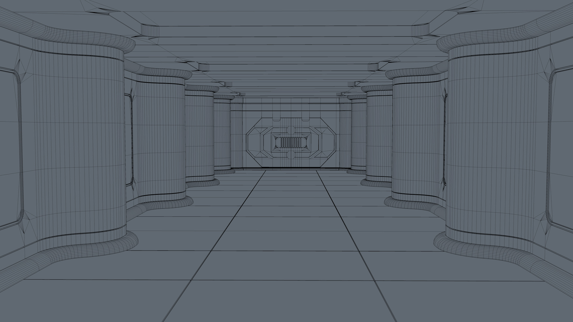 Sci Fi Corridor 3D model_9
