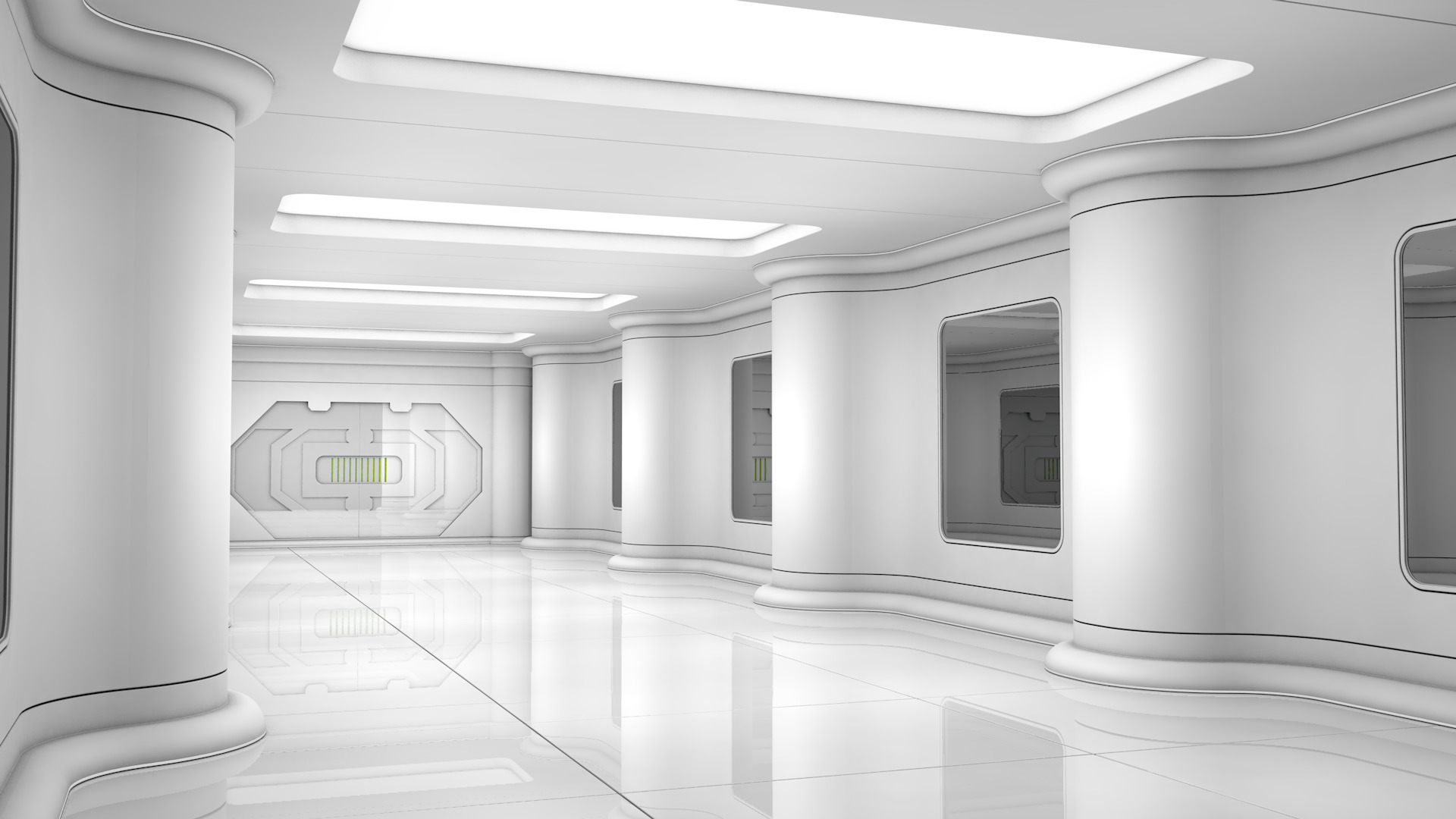 Sci Fi Corridor 3D model_2