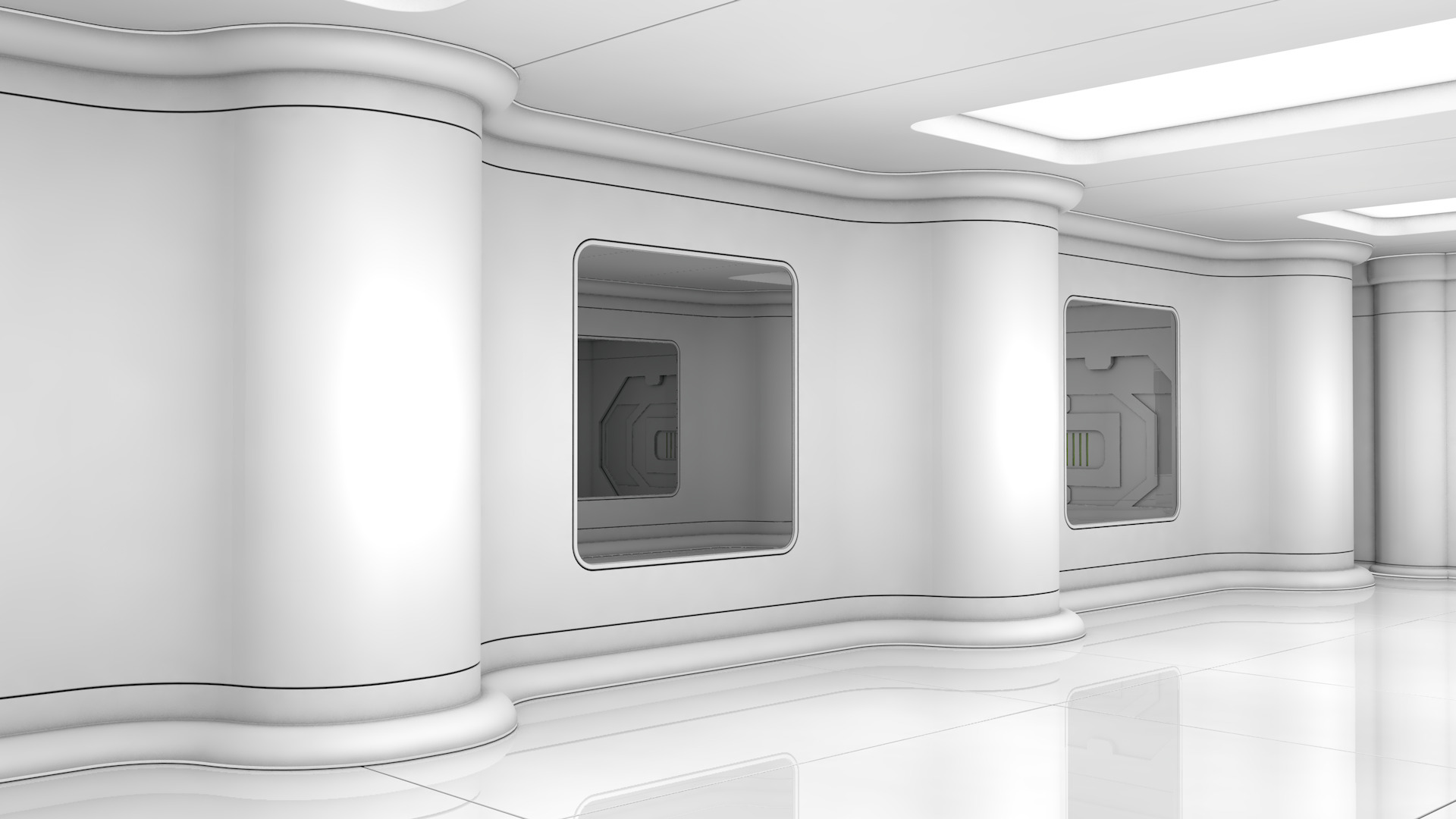 Sci Fi Corridor 3D model_3