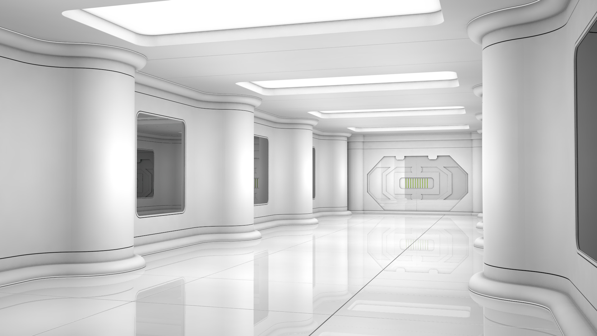Sci Fi Corridor 3D model_1